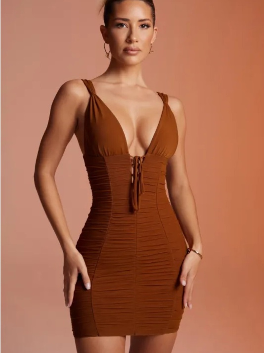Oh Polly Ruched Mini Dress